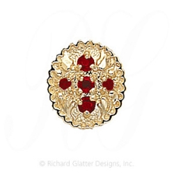 GS315 G - 14 Karat Gold Garnet Slide 
